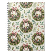 Buxus Paas Krans Roze Strik met Ei Notitieboek (Voorkant)