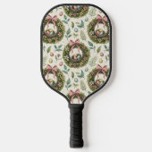 Buxus Paas Krans Roze Strik met Ei Pickleball Paddle (Voorkant)