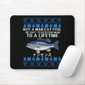 Buy A Man Eat Fish Funny Ugly Christmas Sweaters L Muismat (Met muis)