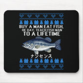 Buy A Man Eat Fish Funny Ugly Christmas Sweaters L Muismat (Voorkant)