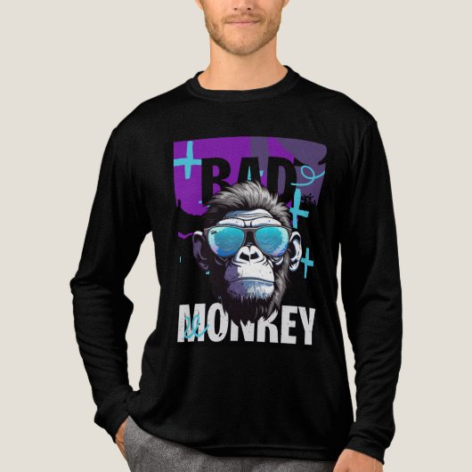buy bad monkey Tri-Blend shirt (Voorkant volledig)