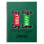 “Buy High Cry Low – Funny Forex Trader T-Shirt” Notitieboek (Voorkant)