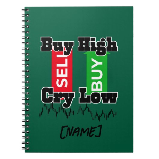 “Buy High Cry Low – Funny Forex Trader T-Shirt” Notitieboek (Voorkant)