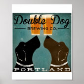 Buyartforless Double Dog Brewing Co Portland Black Poster (Voorkant)