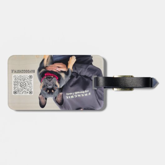 BuyDoggyStyle de Fotoscannable QR Code Bagagelabel (Achterkant horizontaal)