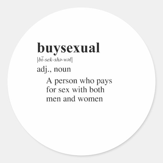 BUYSEXUAL RONDE STICKER (Voorkant)