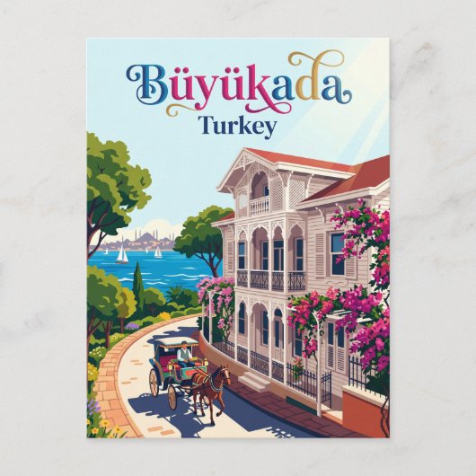Büyükada Turkije Briefkaart (Voorkant)