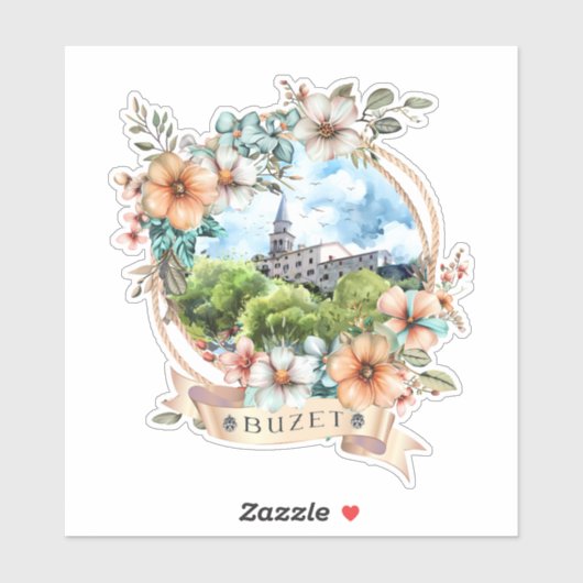 Buzet Kroatië Sticker (Vel)