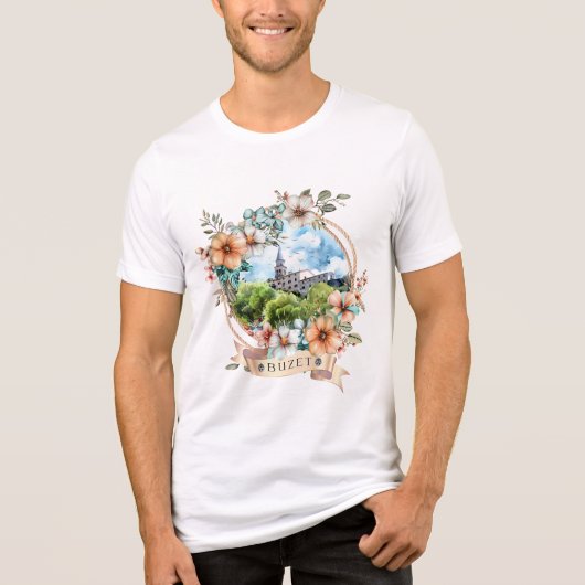 Buzet Kroatië Tri-Blend Shirt (Voorkant)