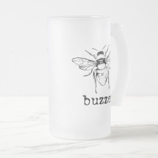 Buzide bijen matglas bierpul (Voorkant rechts)