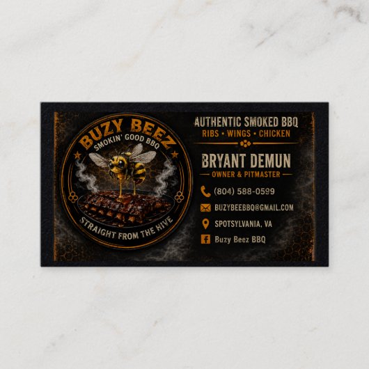 Buzy Bee BBQ Visitekaartje (Voorkant)