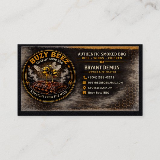 Buzy Bee BBQ Visitekaartje (Voorkant)