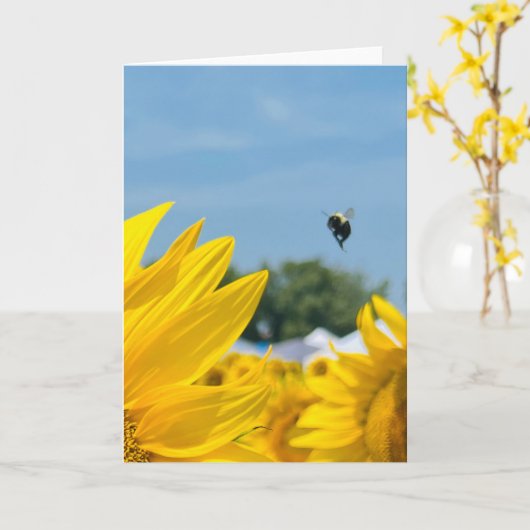 BuZy Bee Photo Blank Wenskaart/Note Kaart (Gele Bloem)