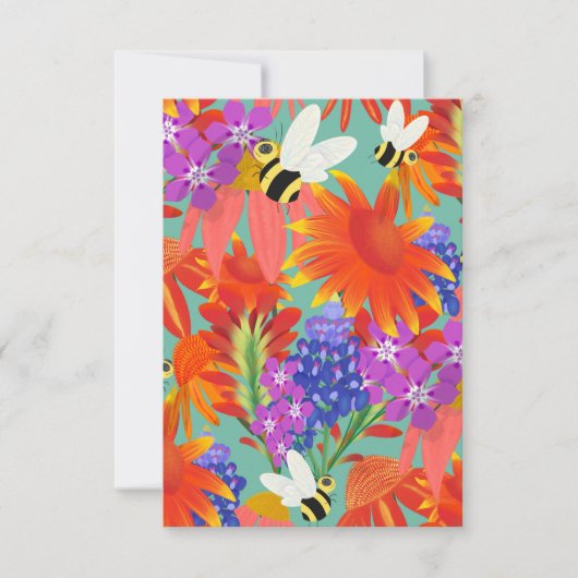 Buzz Among Blooms-Mint Meadow Bedankkaart (Voorkant)