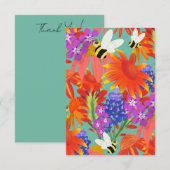 Buzz Among Blooms-Mint Meadow Bedankkaart (Voorkant / Achterkant)