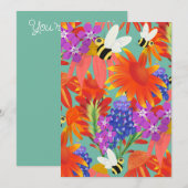 Buzz Among Blooms-Mint Meadow Kaart (Voorkant / Achterkant)