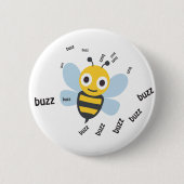 Buzz Bee Cute Emoji Ronde Button 5,7 Cm (Voorkant)