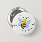 Buzz Bee Cute Emoji Ronde Button 5,7 Cm (Voorkant /achterkant)