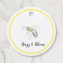 Buzz & Bloom Gift Labels - hand getrokken bijen on