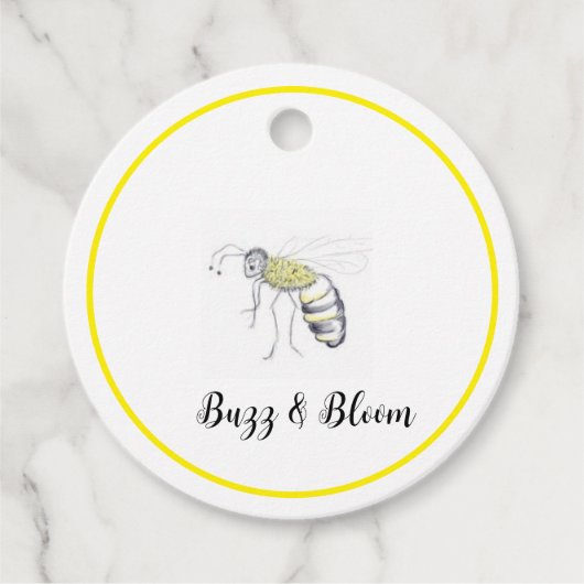 Buzz & Bloom Gift Labels - hand getrokken bijen on (Voorkant)