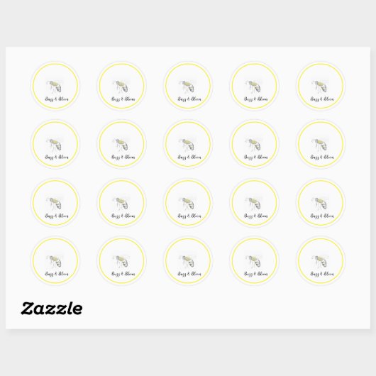 Buzz & Bloom Stickers - handgetekend bij ontwerp (Vel)