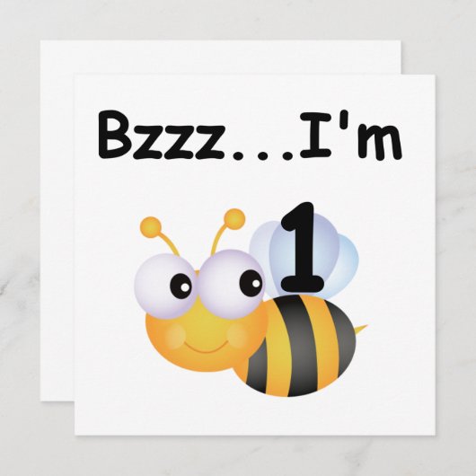 Buzz Bumblebee 1e verjaardag T-shirts en cadeautje Kaart (Voorkant / Achterkant)