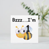 Buzz Bumblebee 1e verjaardag T-shirts en cadeautje Kaart (Staand voorkant)