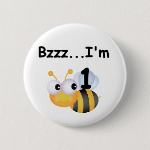 Buzz Bumblebee 1e verjaardag T-shirts en cadeautje Ronde Button 5,7 Cm