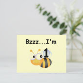 Buzz Bumblebee 1e Verjaardag T-shirts en geschenke Briefkaart (Staand voorkant)