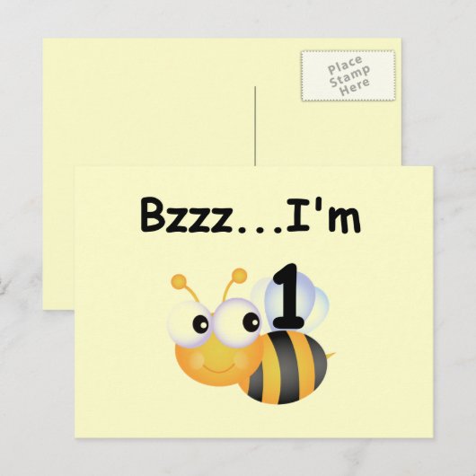 Buzz Bumblebee 1e Verjaardag T-shirts en geschenke Briefkaart (Voorkant / Achterkant)