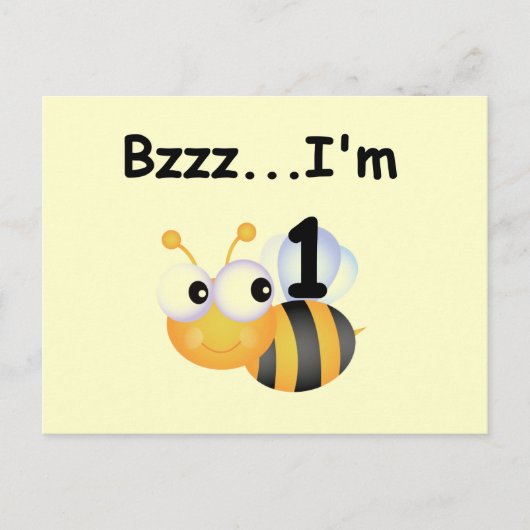 Buzz Bumblebee 1e Verjaardag T-shirts en geschenke Briefkaart (Voorkant)