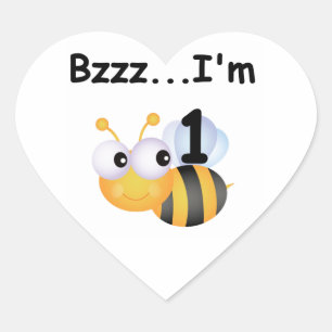 Buzz Bumblebee 1e Verjaardag T-shirts en geschenke Hart Sticker