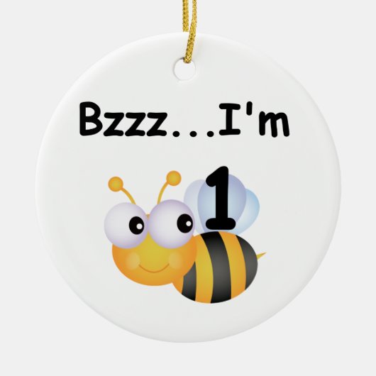 Buzz Bumblebee 1e Verjaardag T-shirts en geschenke Keramisch Ornament (Voorkant)