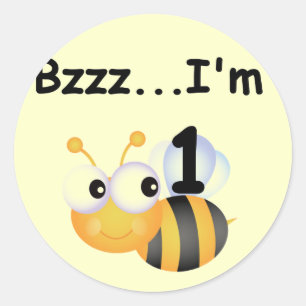 Buzz Bumblebee 1e Verjaardag T-shirts en geschenke Ronde Sticker