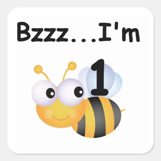Buzz Bumblebee 1e Verjaardag T-shirts en geschenke Vierkante Sticker (Voorkant)
