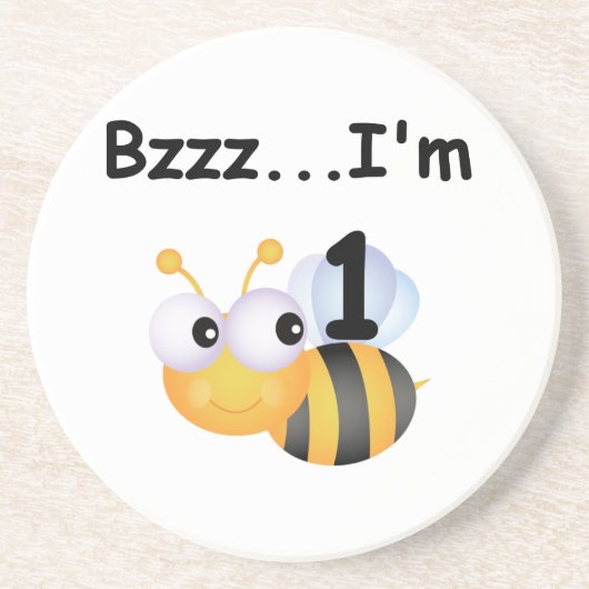Buzz Bumblebee 1e Verjaardag T-shirts en geschenke Zandsteen Onderzetter (Voorkant)