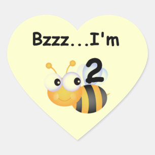 Buzz Bumblebee 2e verjaardag T-shirts en cadeautje Hart Sticker