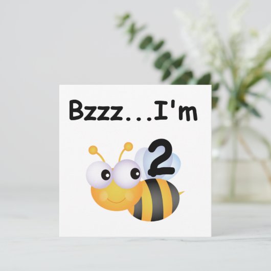 Buzz Bumblebee 2e verjaardag T-shirts en cadeautje Kaart (Staand voorkant)