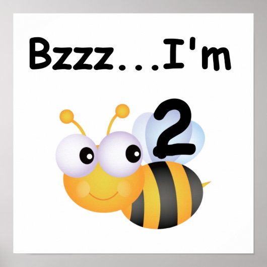 Buzz Bumblebee 2e verjaardag T-shirts en cadeautje Poster (Voorkant)