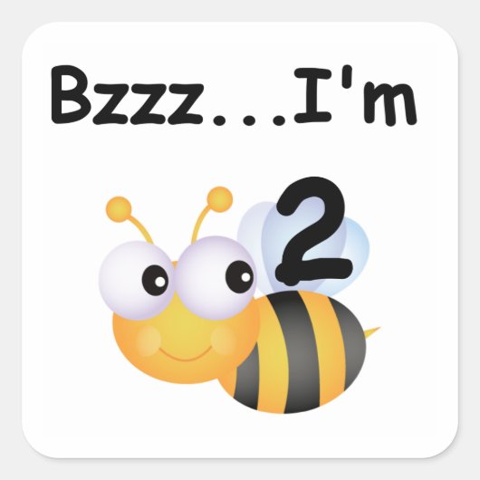 Buzz Bumblebee 2e verjaardag T-shirts en cadeautje Vierkante Sticker (Voorkant)
