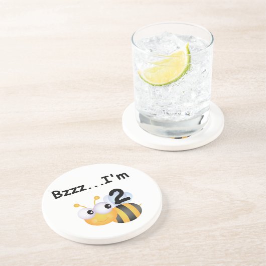 Buzz Bumblebee 2e verjaardag T-shirts en cadeautje Zandsteen Onderzetter (Zijkant)