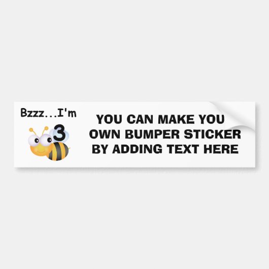 Buzz Bumblebee 3e verjaardag T-shirts en cadeautje Bumpersticker (Voorkant)