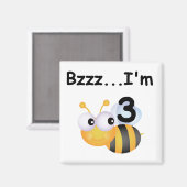 Buzz Bumblebee 3e verjaardag T-shirts en cadeautje Magneet (Voorkant / Achterkant)