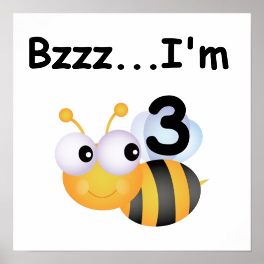 Buzz Bumblebee 3e verjaardag T-shirts en cadeautje Poster (Voorkant)