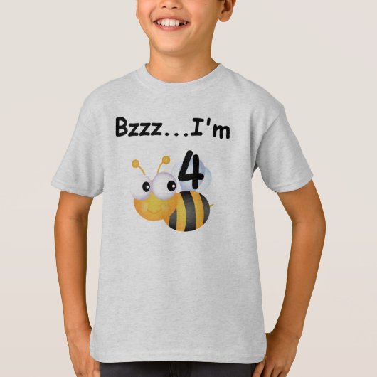 Buzz Bumblebee 4e Verjaardag T-shirts en geschenke (Voorkant)