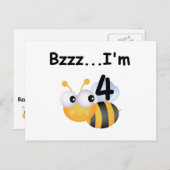 Buzz Bumblebee 4e Verjaardag T-shirts en geschenke Briefkaart (Voorkant / Achterkant)