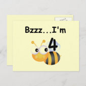 Buzz Bumblebee 4e Verjaardag T-shirts en geschenke Briefkaart (Voorkant / Achterkant)