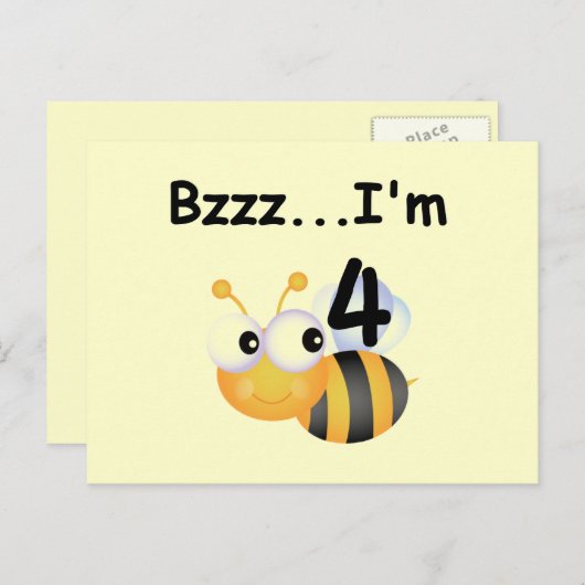 Buzz Bumblebee 4e Verjaardag T-shirts en geschenke Briefkaart (Voorkant / Achterkant)