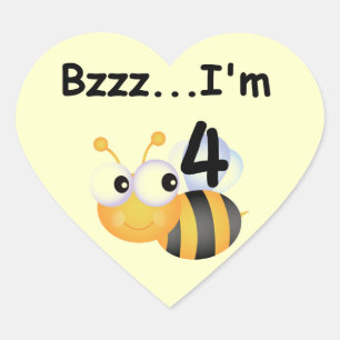 Buzz Bumblebee 4e Verjaardag T-shirts en geschenke Hart Sticker