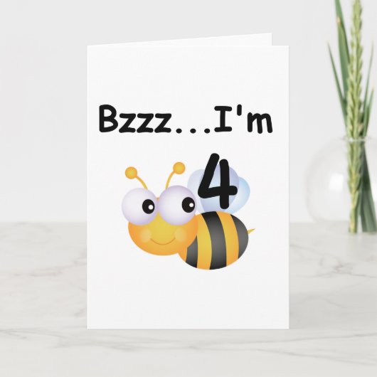 Buzz Bumblebee 4e Verjaardag T-shirts en geschenke Kaart (Voorkant)